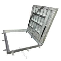 Уличные люки под брусчатку из нержавеющей стали с монтажными пластинами для шахт большого размера