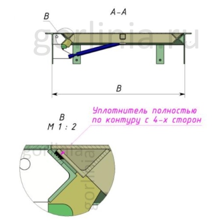 Люк гаражный рифленый Гриф схема изделия